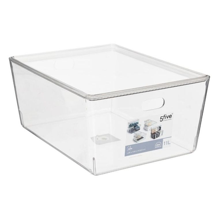 5five Simply Smart, Selena, pudełka z pokrywką, przezroczyste do szafy, 11 l