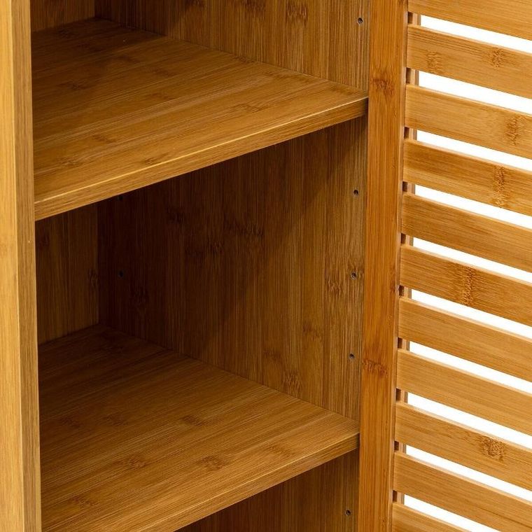 5five Simply Smart, szafka łazienkowa stojąca wysoka Sicela, bambusowa, 38-33-168 cm