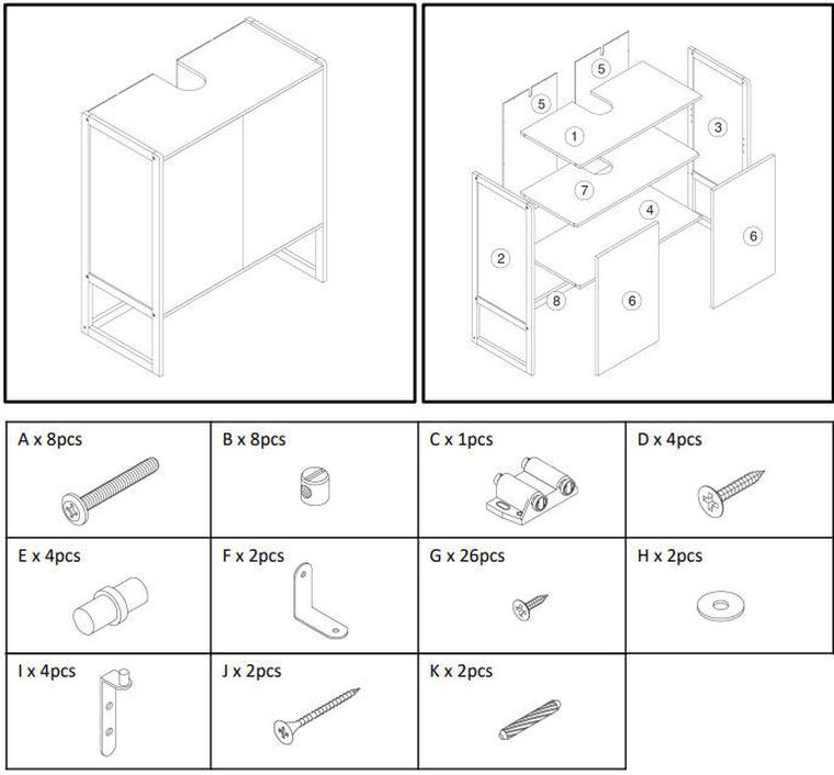 5five Simply Smart, szafka pod umywalkę, Natureo, 70-33-80 cm