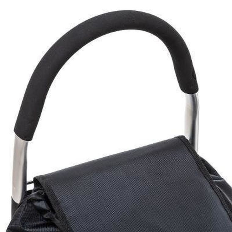 5five Simply Smart, wózek zakupowy czarny, z kieszeniami