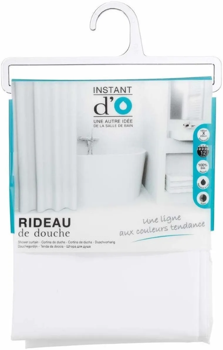 5five Simply Smart, zasłona prysznicowa biała, Eva, 180-200 cm