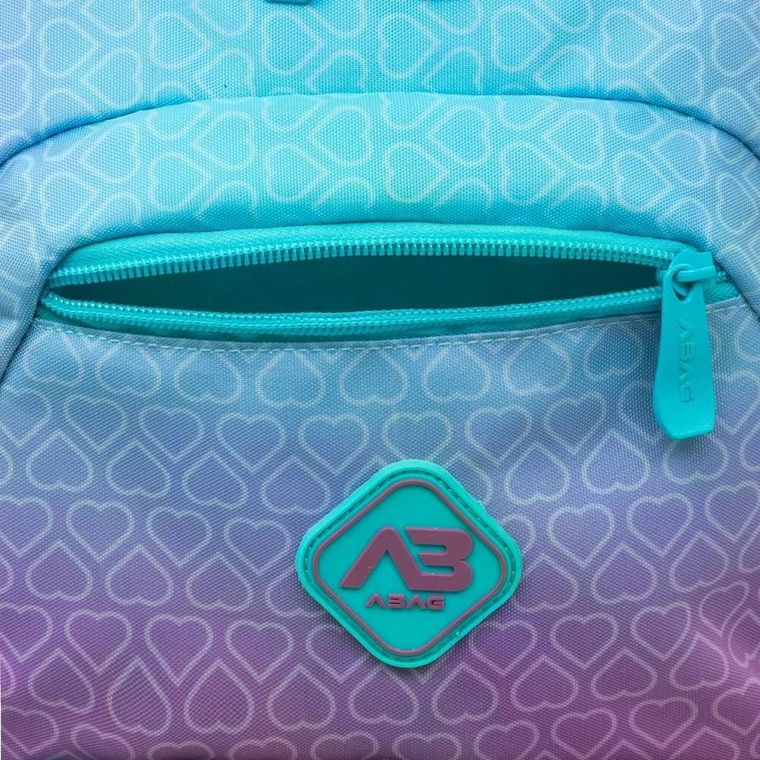 Abag, plecak szkolny, 3-komorowy, hexagon mint ombre