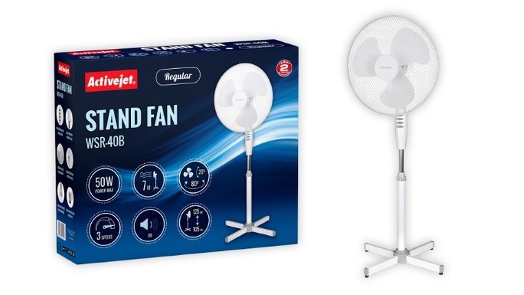 Activejet, wentylator stojący, Regular, WSR-40B, biały