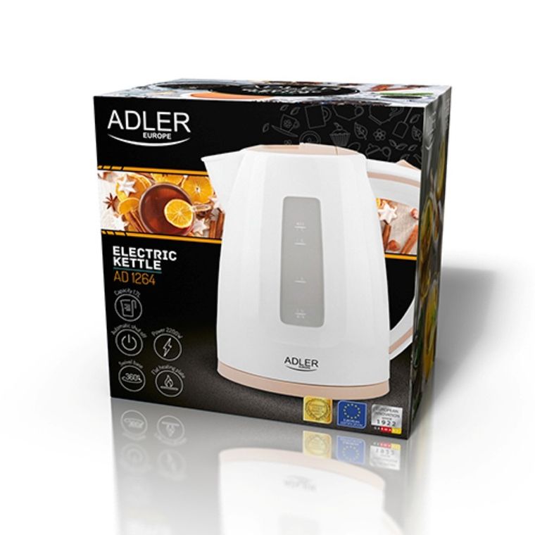 Adler, czajnik elektryczny, 2200W, 1.7l, AD 1264
