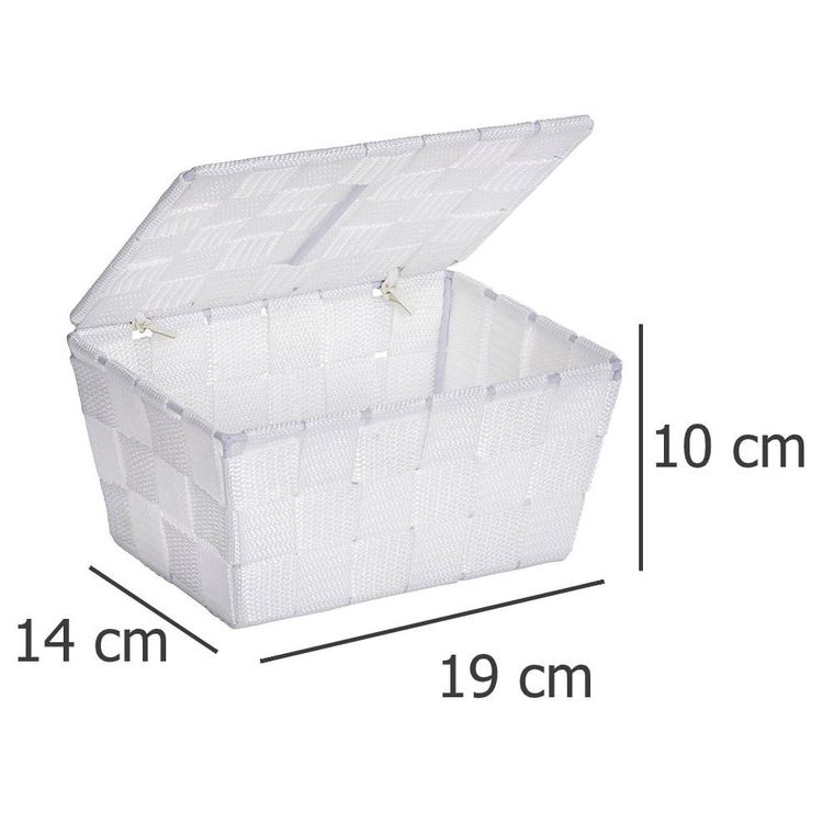 Adria, koszyk z pokrywką do przechowywania, white