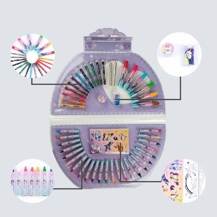 Akademia Jednorożców, zestaw artystyczny w walizce, 51 elementów