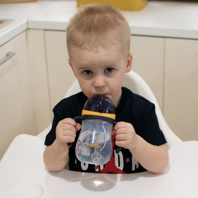 Akuku, bidon ze słomką z odważnikiem, A0165, 280 ml