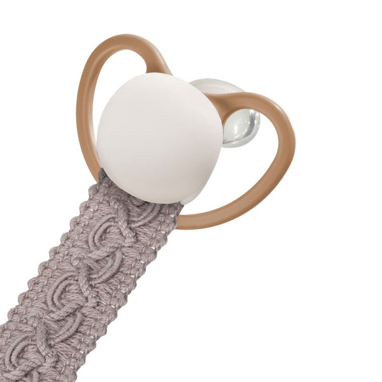 Akuku, tasiemka do smoczka, bawełna, beż