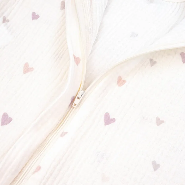 Albero Mio, Mini Hearts, śpiworek do spania, muślinowy,TOG 0.5, rozmiar M