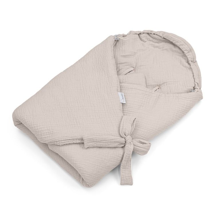 Albero Mio, otulacz muślinowy do fotelika, ocieplany, beż