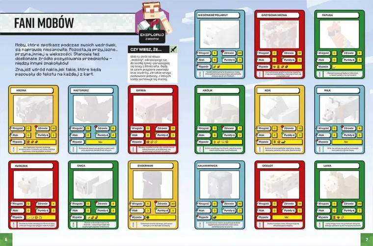 Album przetrwania z naklejkami. Minecraft