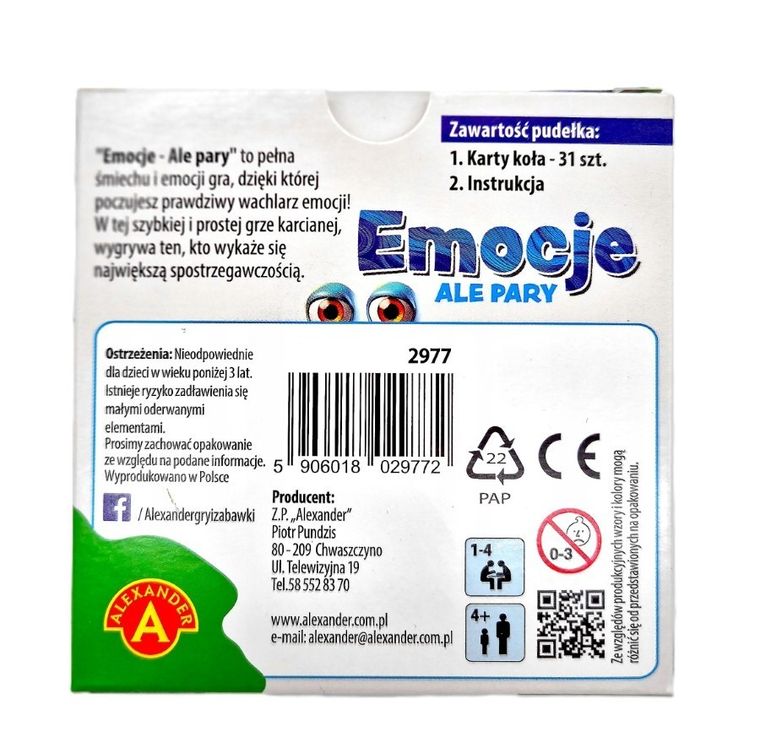 Alexander, Ale Pary, Emocje, gra familijna