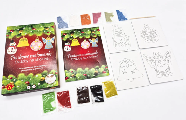 Alexander, Piaskowe Malowanki, Ozdoby na Choinkę: Bałwanek, zestaw kreatywny