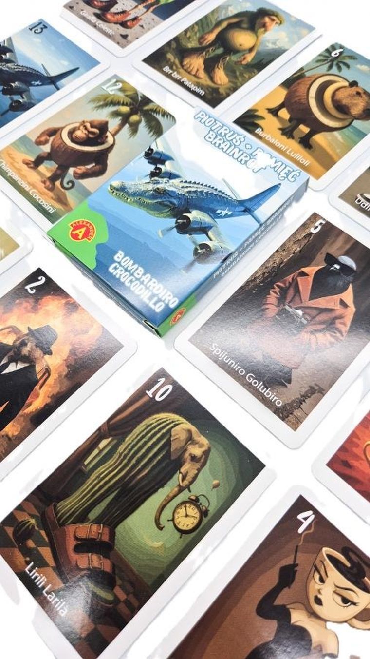 Alexander, Piotruś + Pamięć, Brainrot, Bombardiro Crocodillo, gra karciana