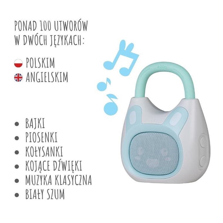 Alilo, Pocket Bunny K1, odtwarzacz MP3 z Bluetooth, niebieski