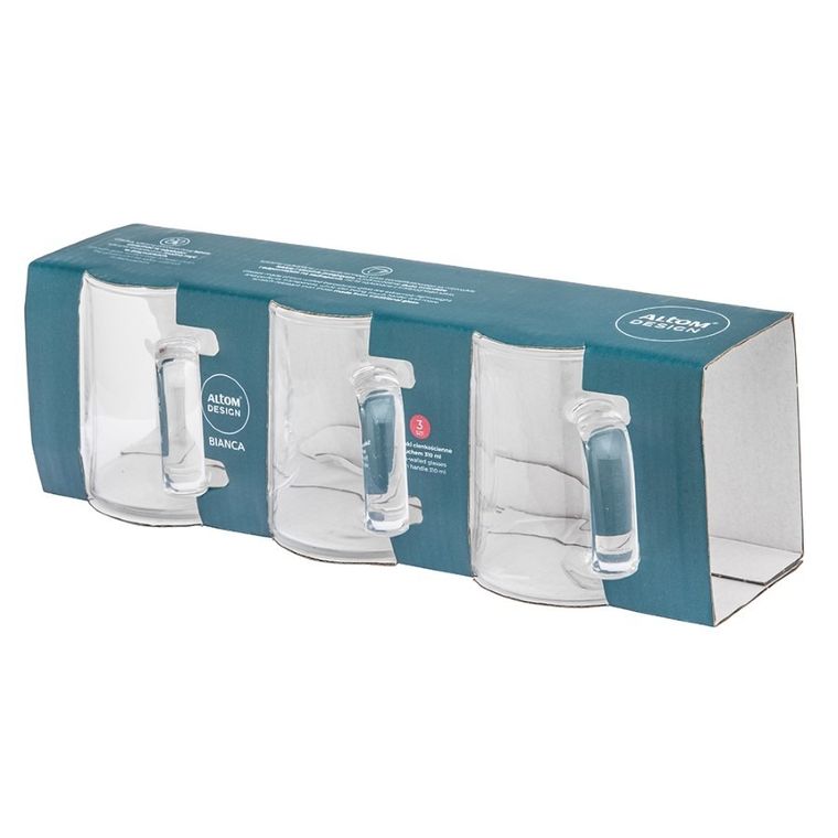 Altom Design, Bianca, komplet 3 kubków cienkościennych, 310 ml