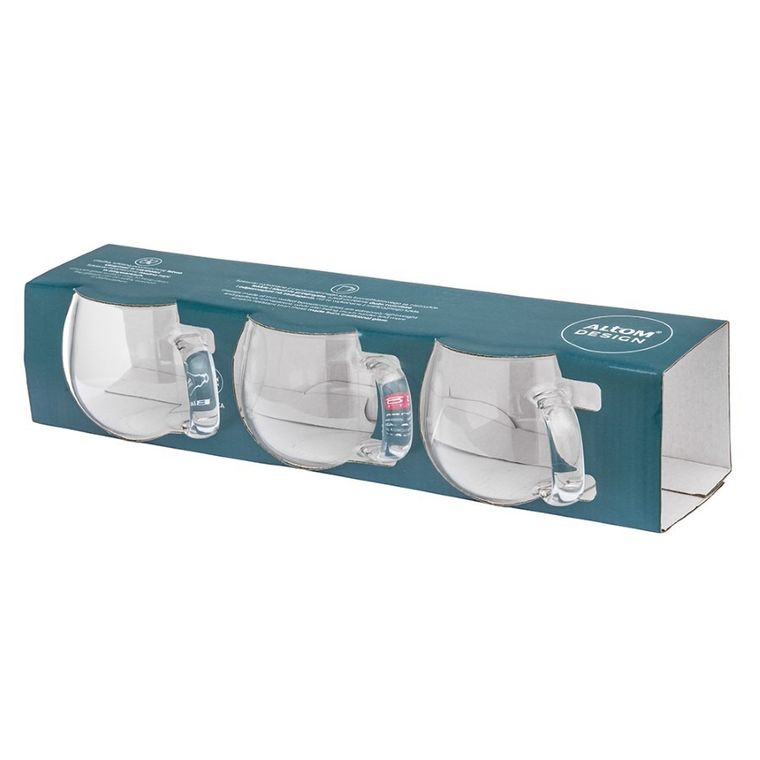 Altom Design, Bianca, komplet 3 kubków cienkościennych, 420 ml