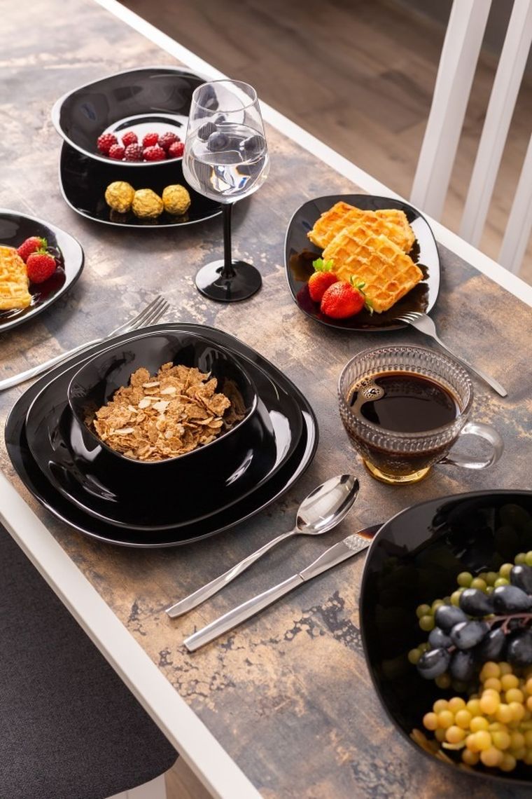 Altom Design, Black Harmony, półmisek, czarny, 33,5-24,5 cm