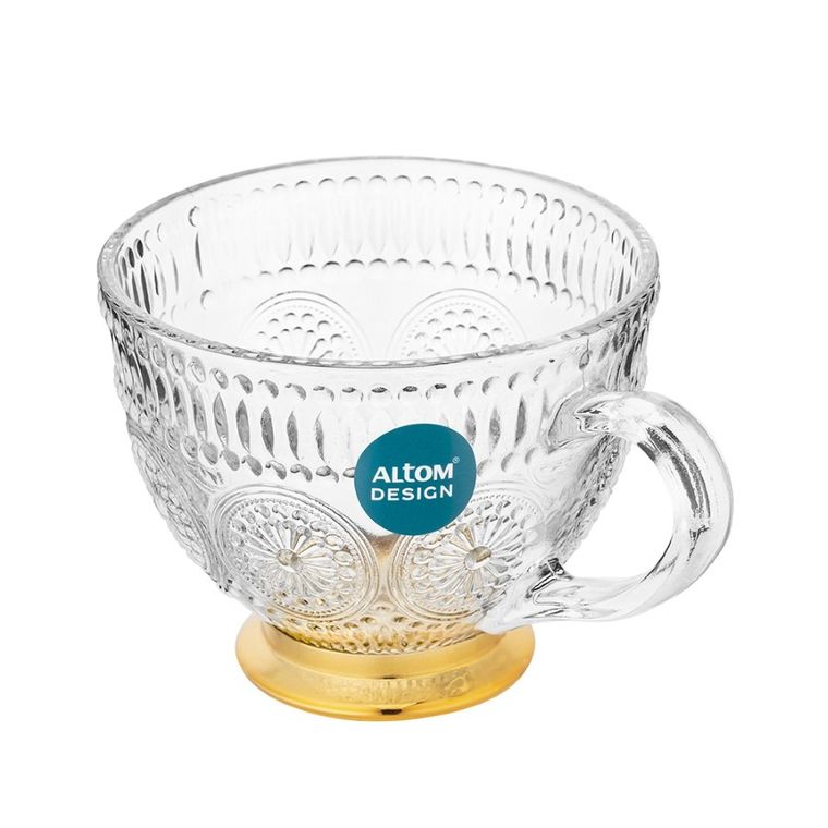 Altom Design, Daisy, kubek na złotej stopce, 430 ml