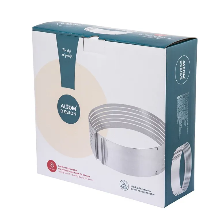Altom Design, forma rozsuwana do przecinania ciast, 24-30-8 cm