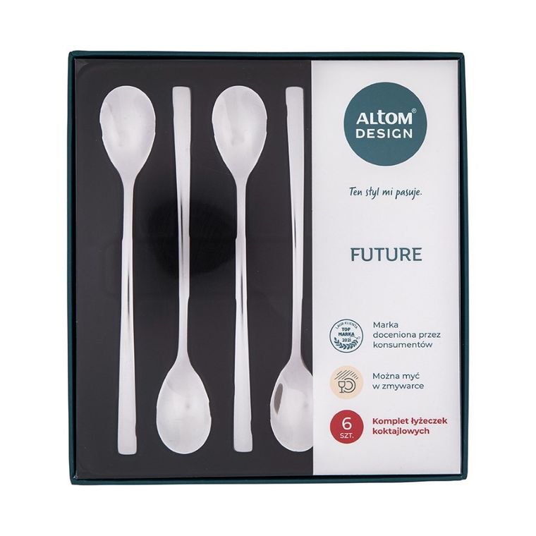 Altom Design, Future, komplet łyżeczek koktajlowych, 6 elementów
