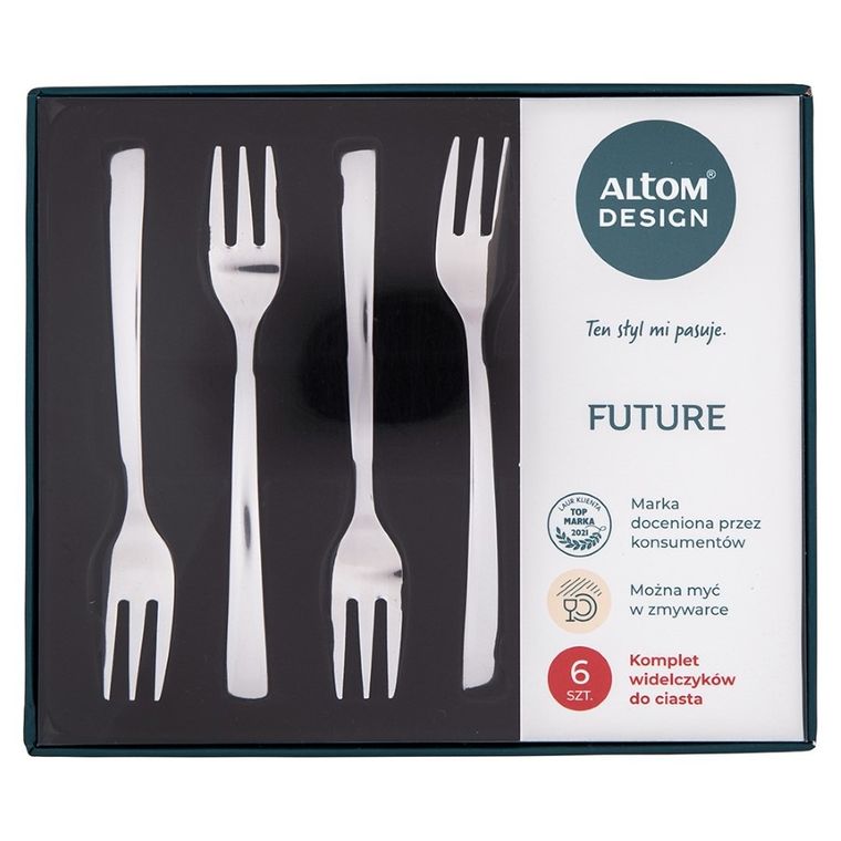 Altom Design, Future, komplet widelczyków do ciasta, 6 elementów