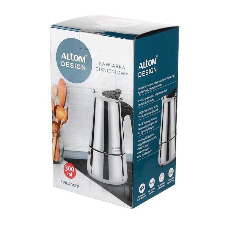 Altom Design, kawiarka stalowa, 6 filiżanek, 300 ml