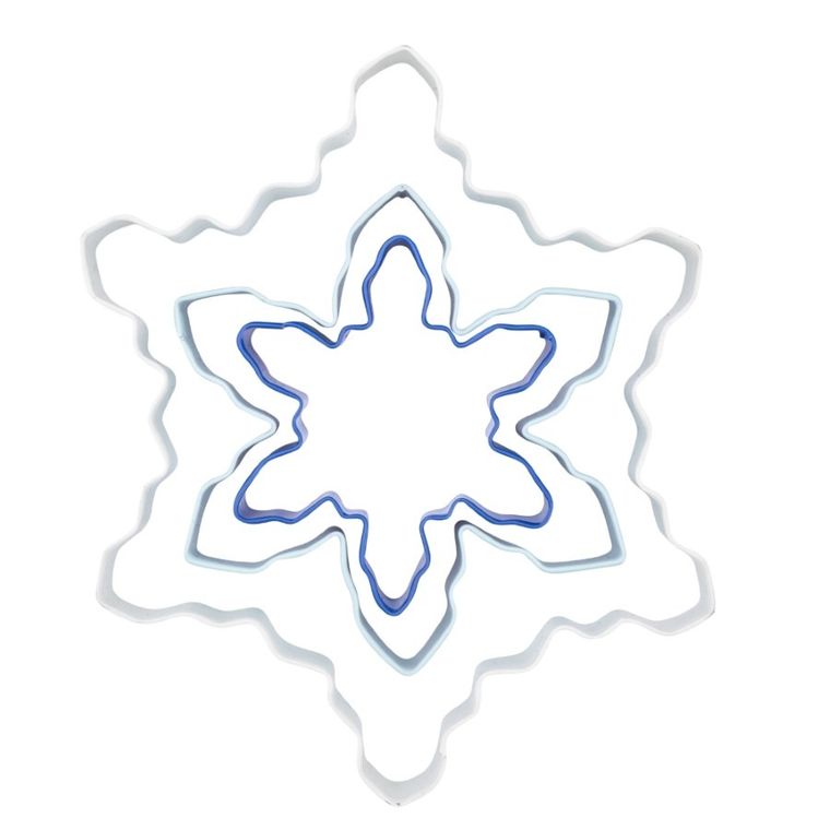 Altom Design, komplet 3 wykrawaczy nierdzewnych, Śnieżynka, 6-2cm, 9,5-2 cm, 12-2 cm