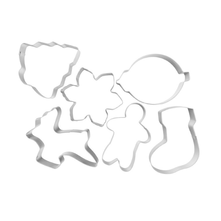 Altom Design, komplet 6 wykrawaczy nierdzewnych, Christmas Bakeshop