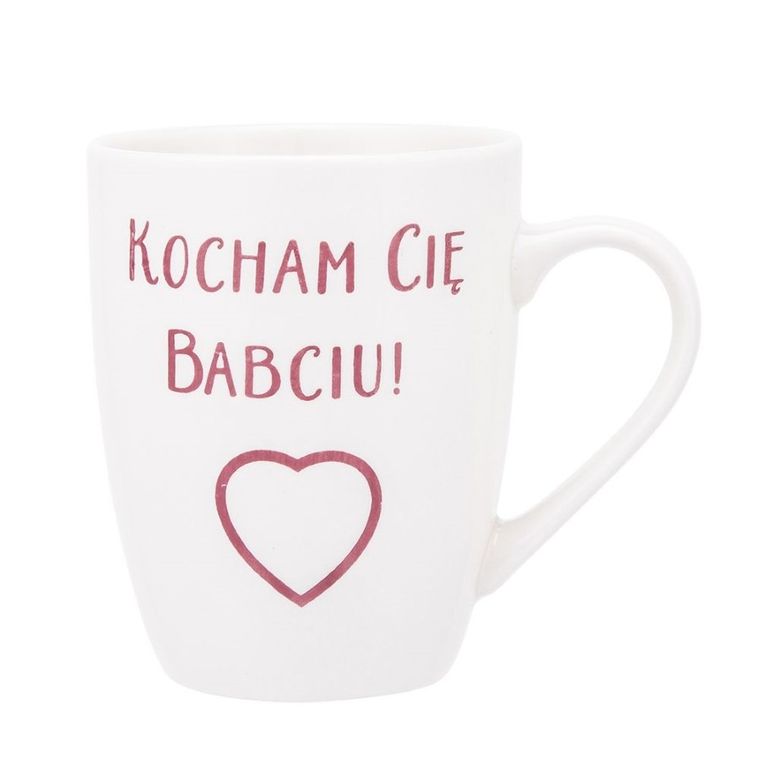 Altom design, kubek baryłka NBC z drewnianym brelokiem, Kocham Cię Babciu, 340 ml