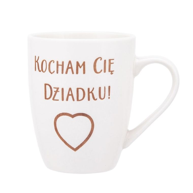 Altom design, kubek baryłka NBC z drewnianym brelokiem, Kocham Cię Dziadku, 340 ml