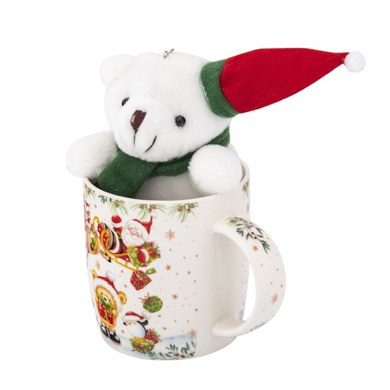 Altom Design, kubek sanie Mikołaja, nbc, 400 ml, z maskotką, color box