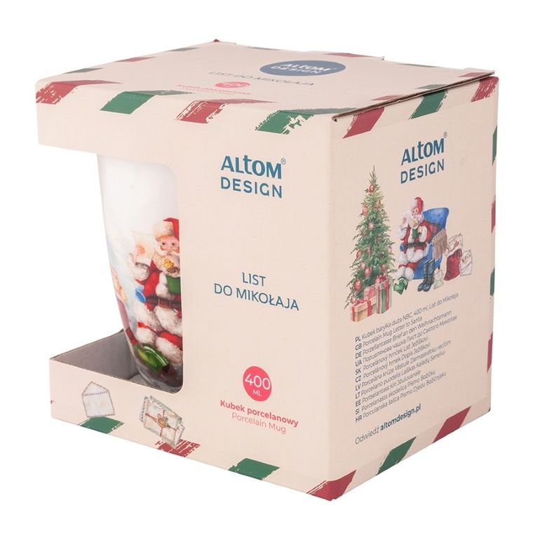 Altom Design, list do Mikołaja, kubek baryłka nbc, 350 ml