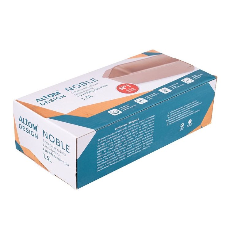 Altom Design, Noble, keksówka żaroodporna z powłoką non-stick, 1,5 l, 26-13-7,5 cm