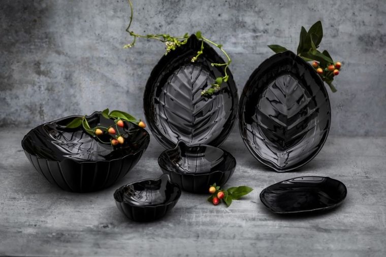 Altom Design, Nocturn, półmisek liść, 19-14 cm