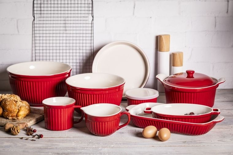 Altom Design, Red Chilli, miska ceramiczna, 22-13 cm, 2,5 l