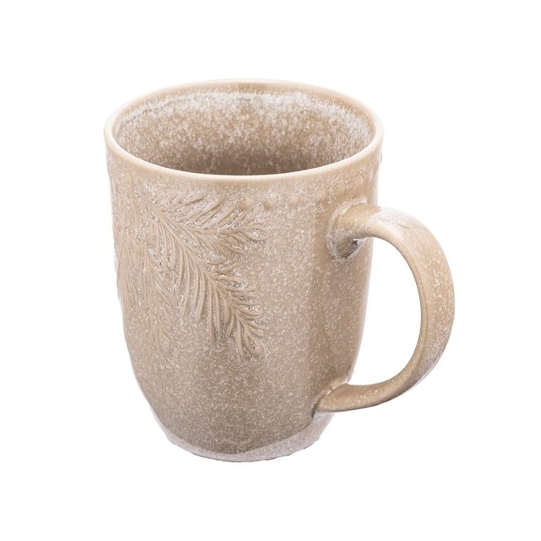 Altom Design, Sosnowy las, kubek ceramiczny baryłka, piaskowy, 420 ml