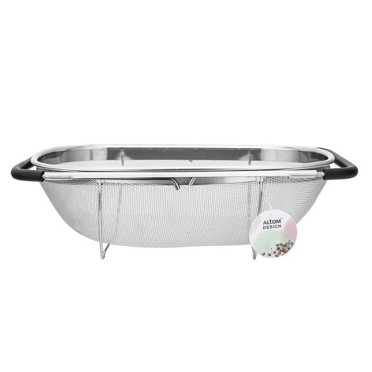 Altom Design, Spiżarnia pani domu, cedzak do zlewu, rozsuwany nierdzewny, 34-26-11 cm