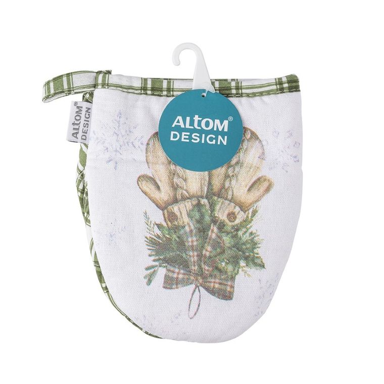 Altom Design, świąteczne drzewko, chwytak kuchenny, 13-16 cm, 100% bawełna, wianek rękawiczki
