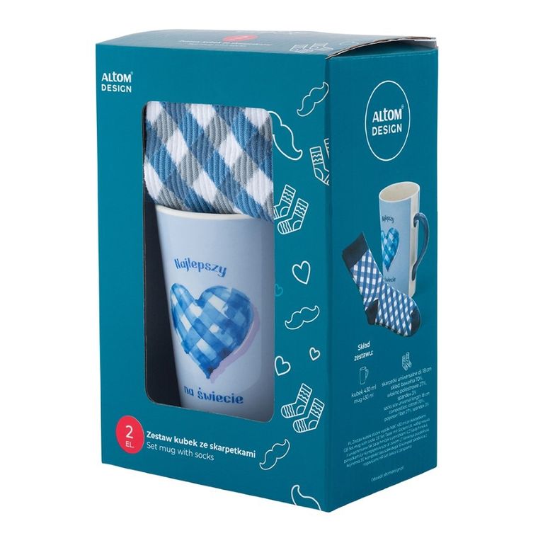 Altom Design, zestaw kubek stożek wysoki, nbc, 430 ml ze skarpetkami, color box