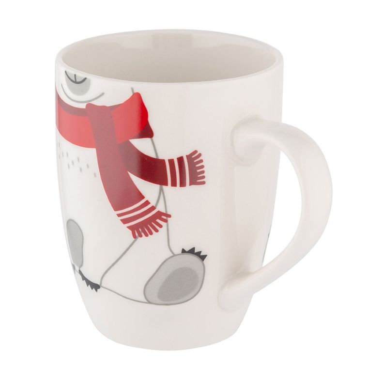 Altom Design, zimowy kubek baryłka nbc, 340 ml, z maskotką, miś, w opasce