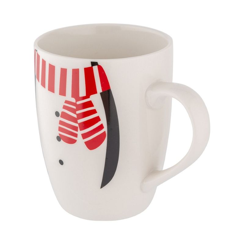 Altom Design, zimowy kubek baryłka nbc, 340 ml, z maskotką, pingwinek, w opasce