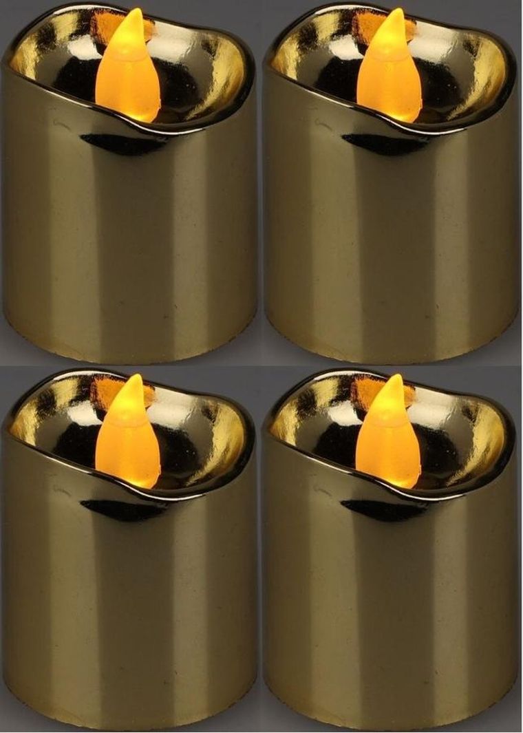 Ambiance Light, zestaw 4 świeczek tea light, led gold