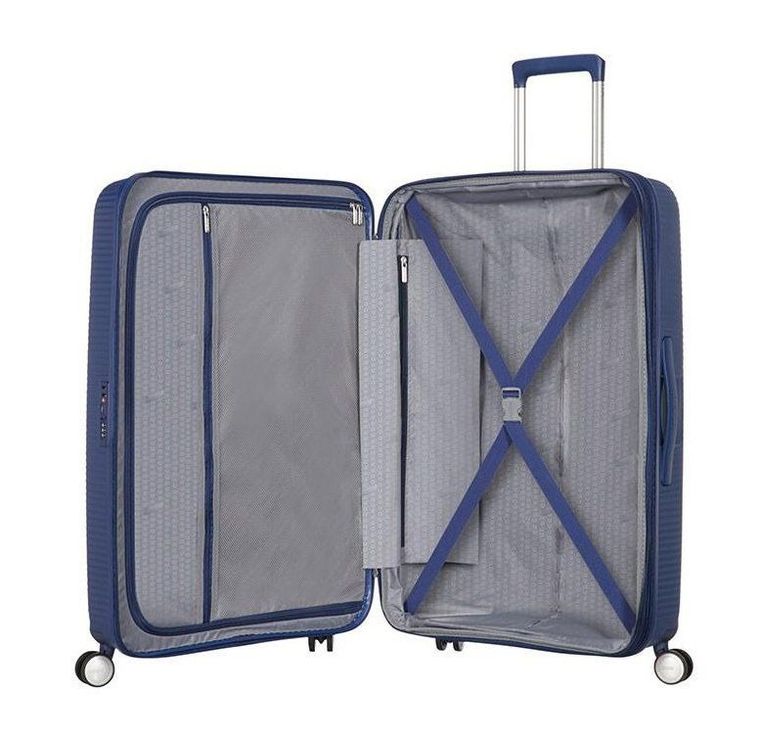 American Tourister, Soundbox, walizka powiększana, midnight navy, 77 cm