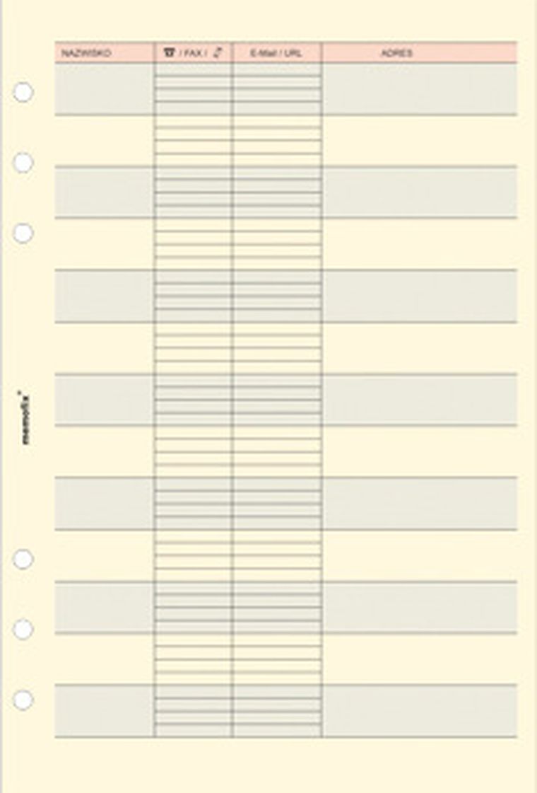 Antra, wkład do organizera MEM/K Adresy