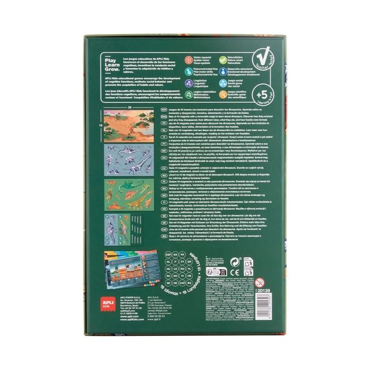 Apli Kids, Dino, magnetyczna układanka edukacyjna z kartami