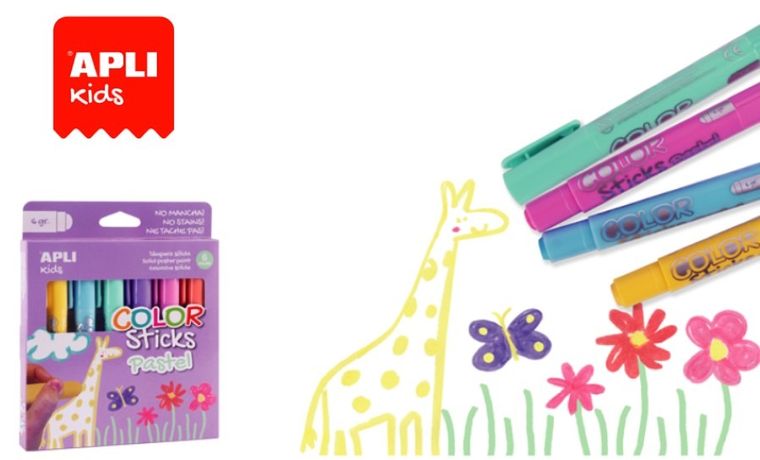 Apli Kids, farby w kredce, pastelowe, 6 kolorów