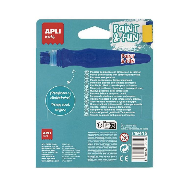 Apli Kids, farby w tubie z pędzelkiem, 6 szt.