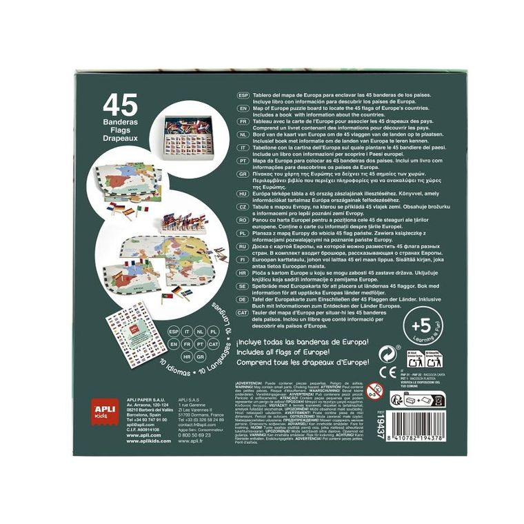 Apli Kids, Flagi Europy, układanka edukacyjna