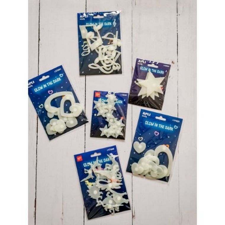 Apli Kids, fluorescencyjne naklejki, duże gwiazdki